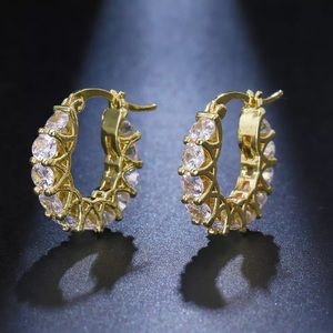 Fashion Cubic Zirconia Women Hoop Earrings